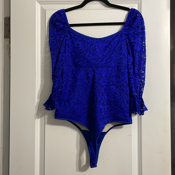 Body Shaper Faja Blouse Top Blue Lace Made in Colombia Body Control Size XL - Picture 4 of 13
